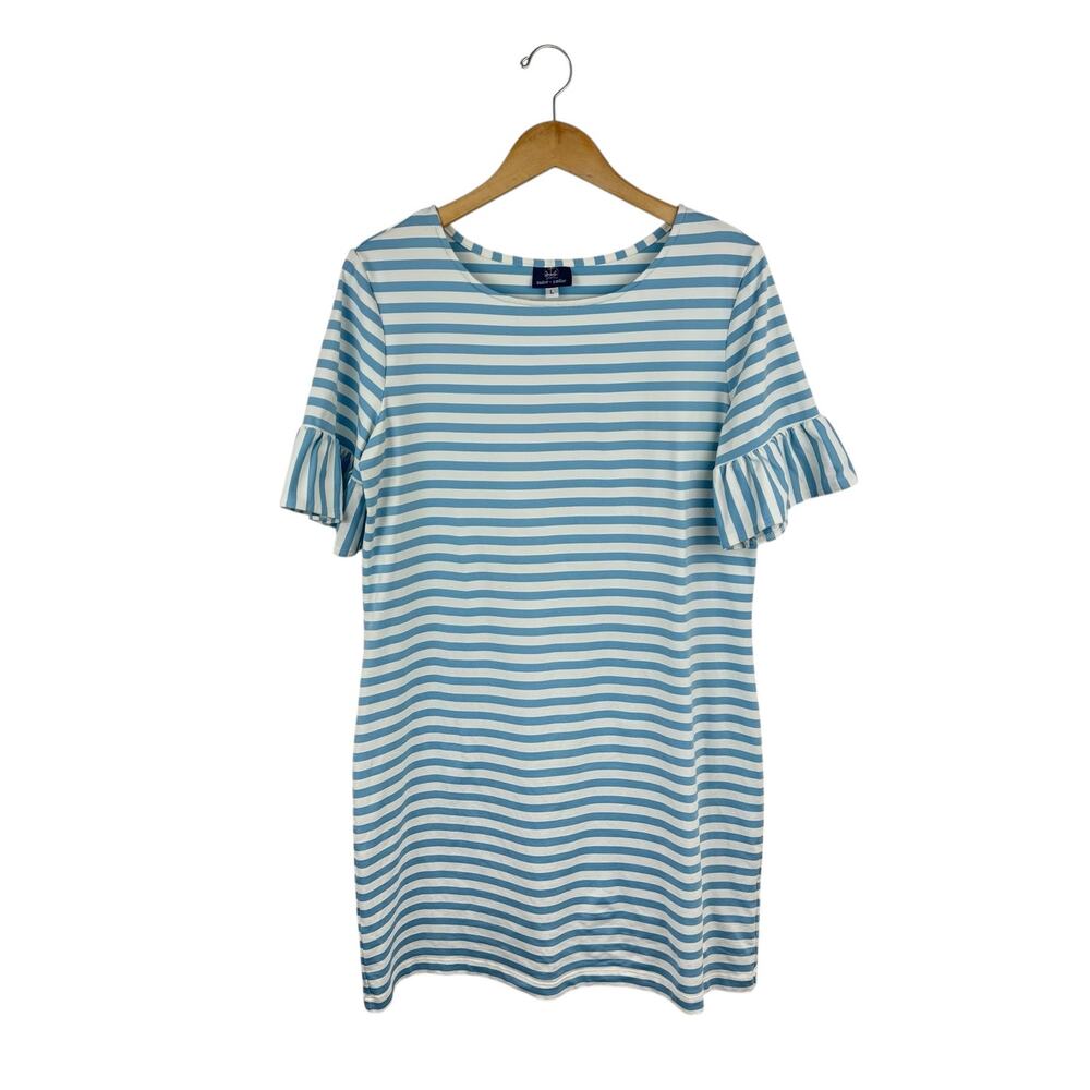 Sailor Sailor Striped Ruffle Sleeve Dress